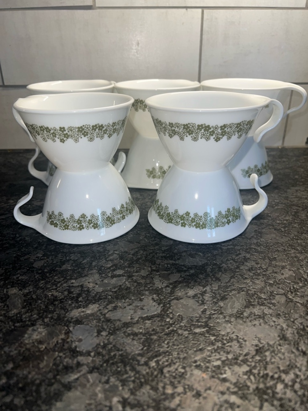 Set of 10 Vintage Corelle Crazy Daisy  coffee/tea cups.  In like new condition
